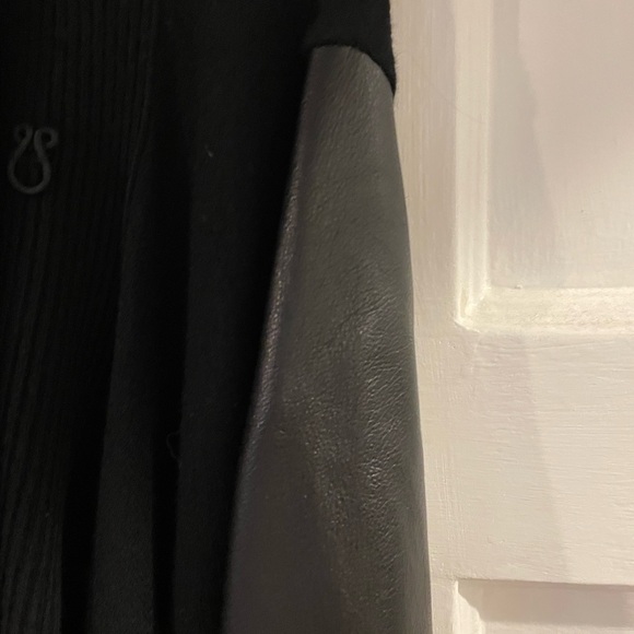 All Saints open cardigan with leather sleeves - Picture 4 of 7